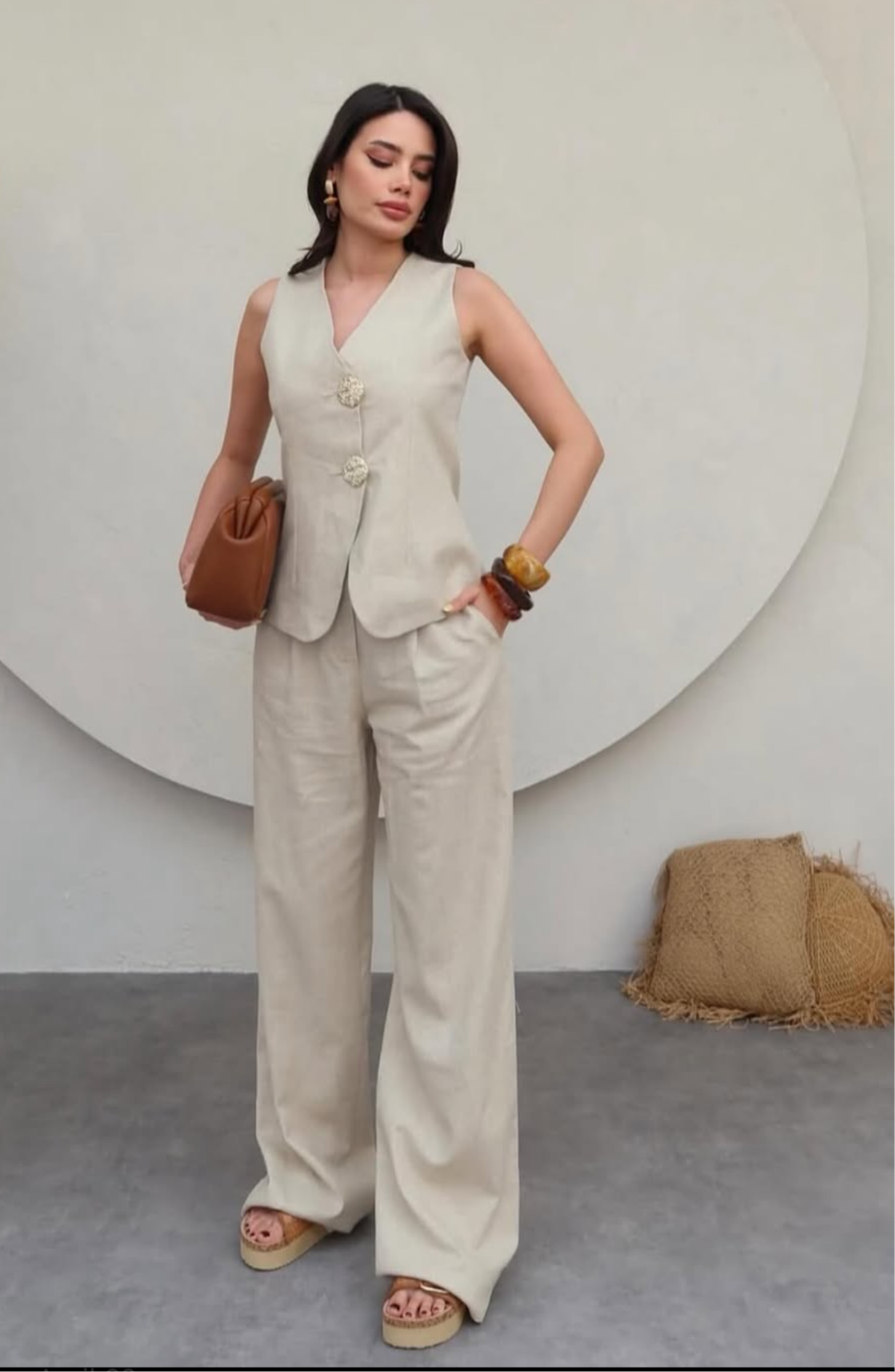 חליפת וסט כפתורים גדולים