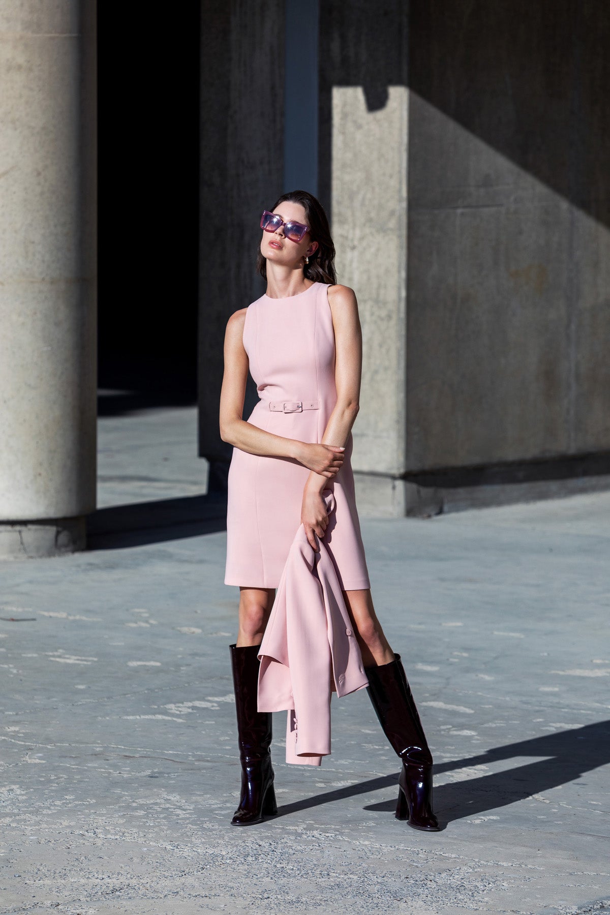 Classic Dress with Waist Belt