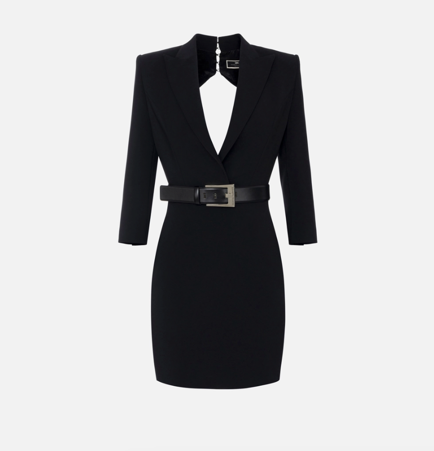 Coat dress with back cut-out