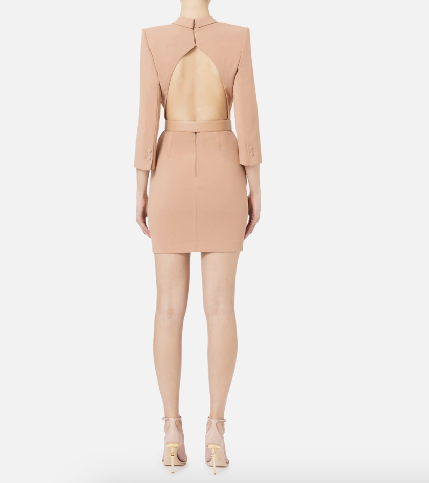 Coat dress with back cut-out