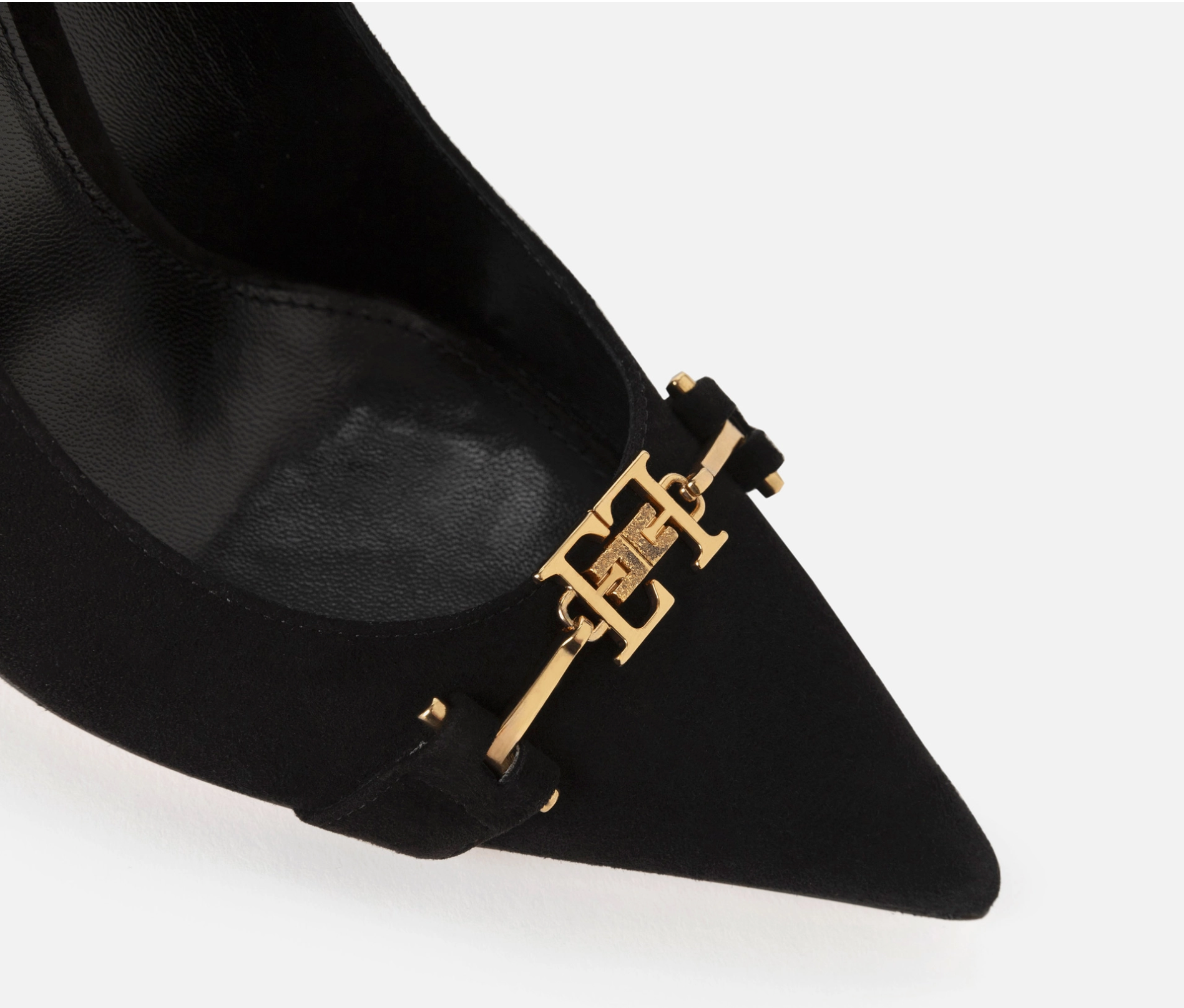 Suede pumps with horsebit