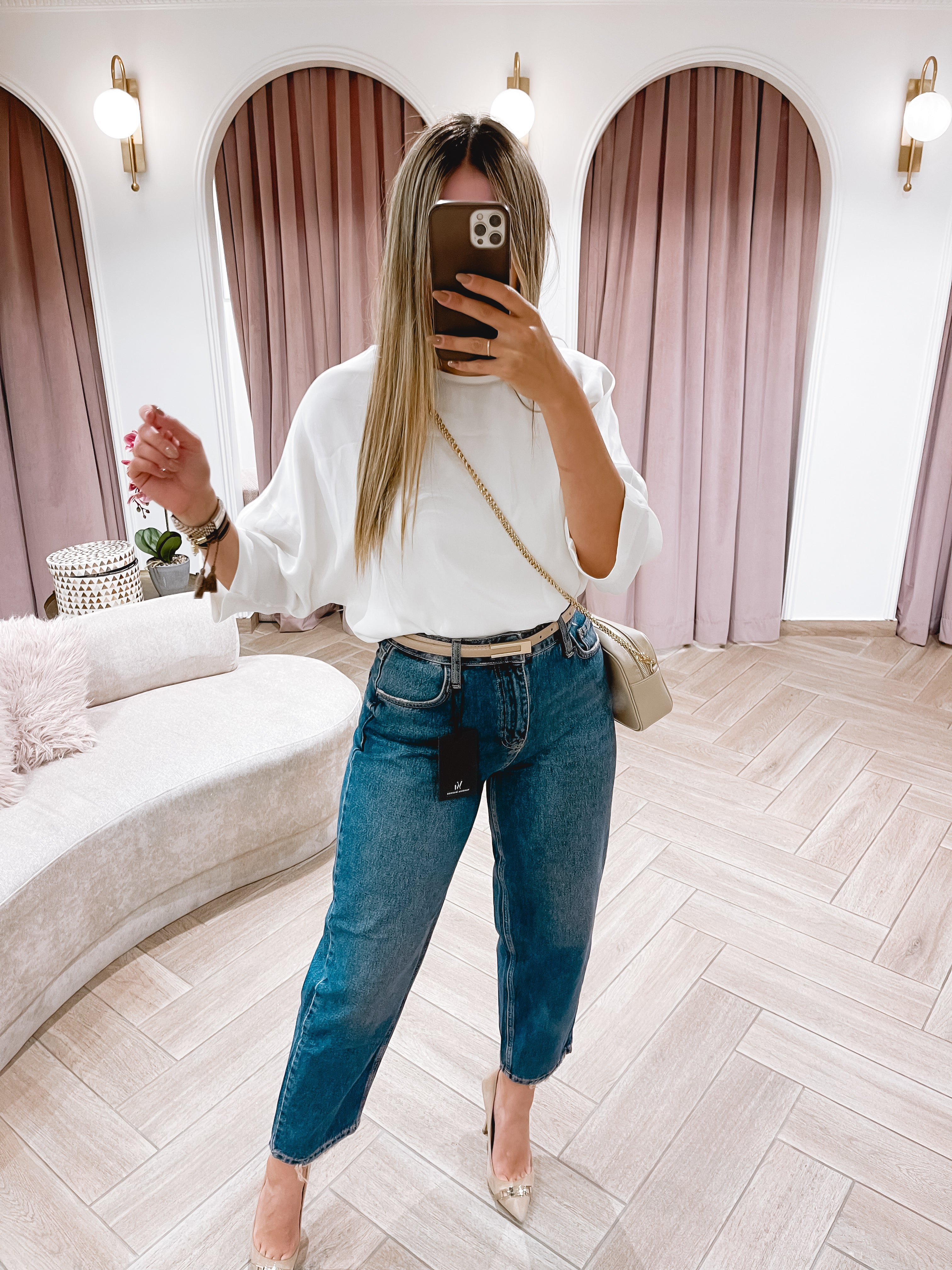 חולצה סטן שמנת