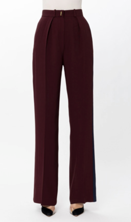 Straight Trousers With Satin Lines