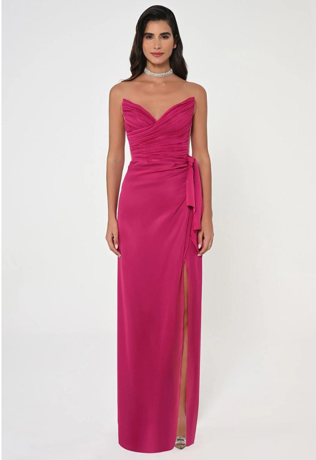 Maxi Shifon Strapless Dress