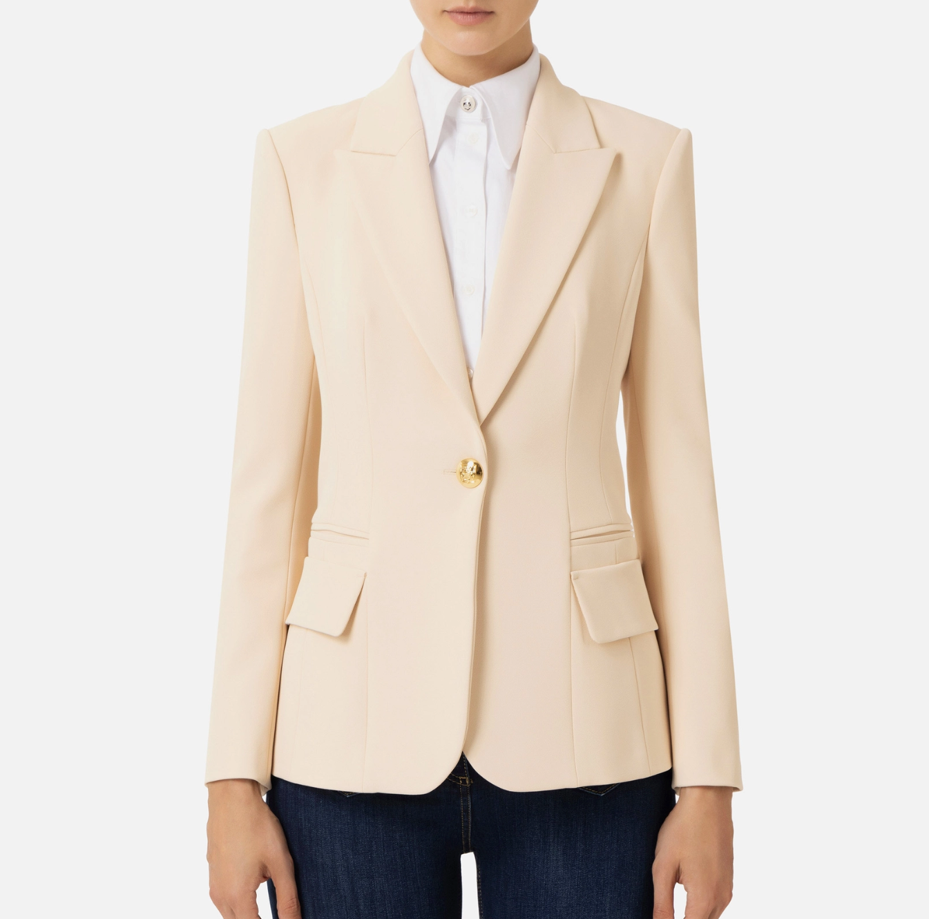 Crêpe blazer with peak lapels