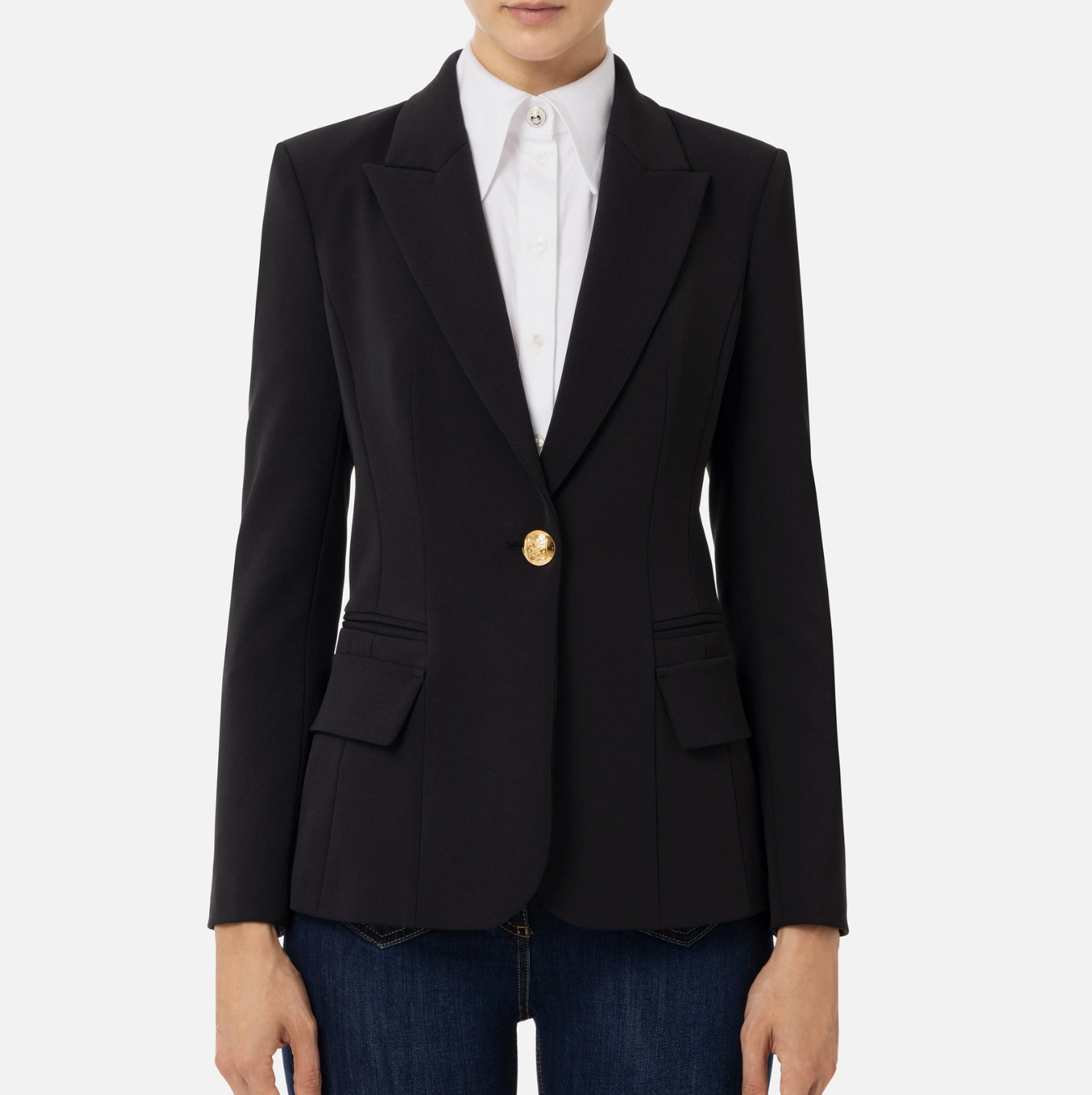 Crêpe blazer with peak lapels