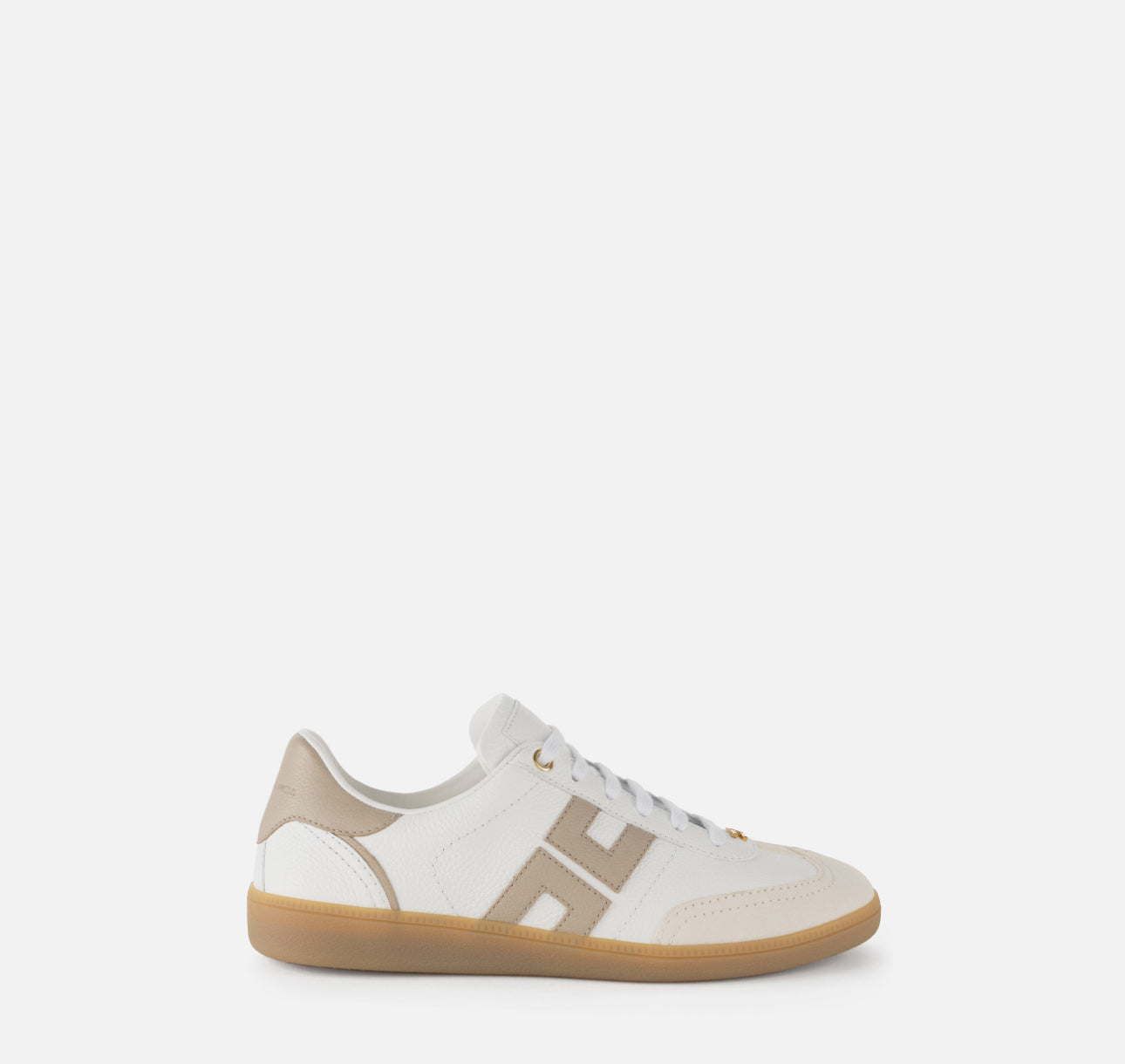 Calfskin and split leather sneakers with logo