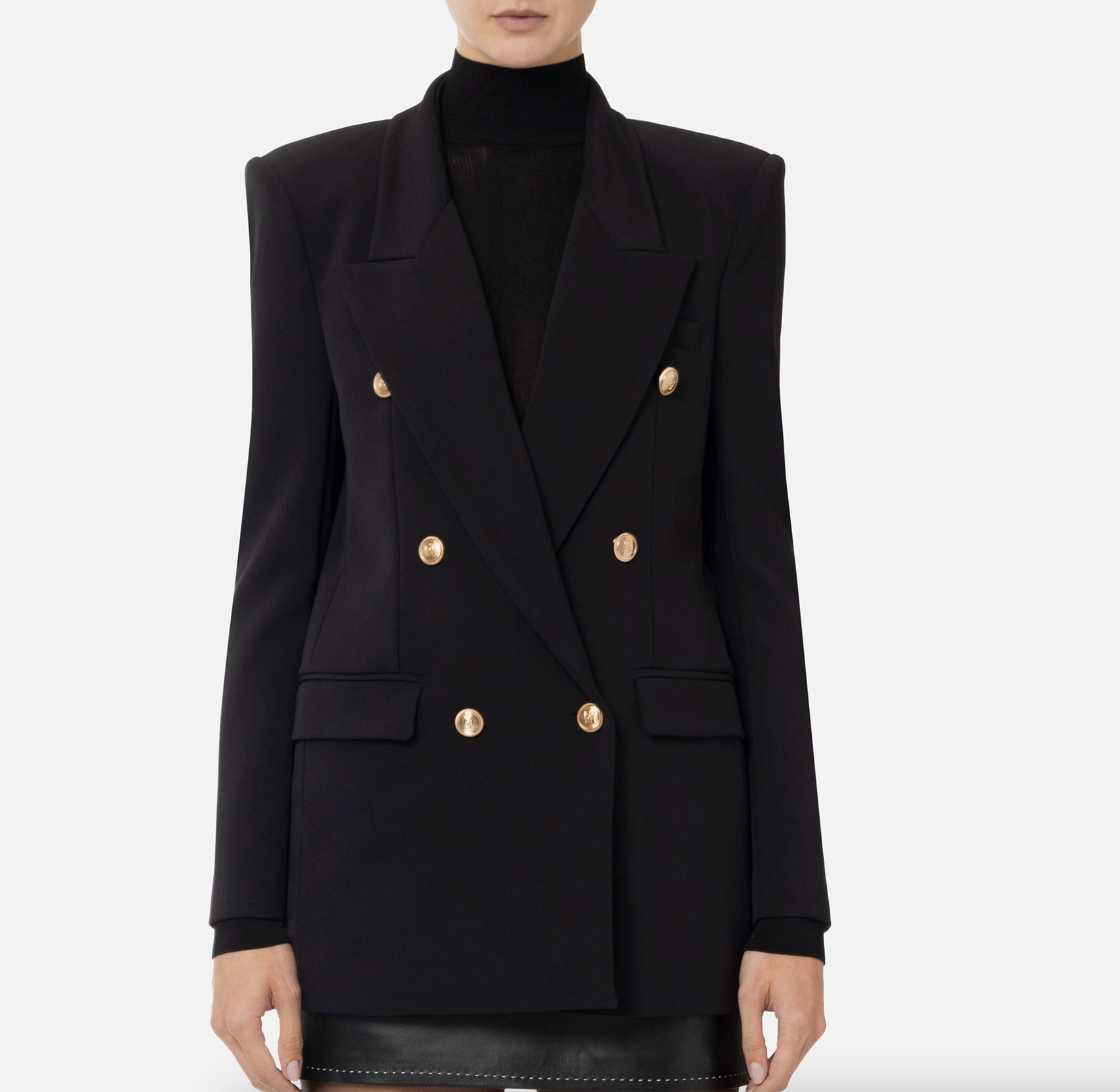 Crêpe jacket with golden buttons