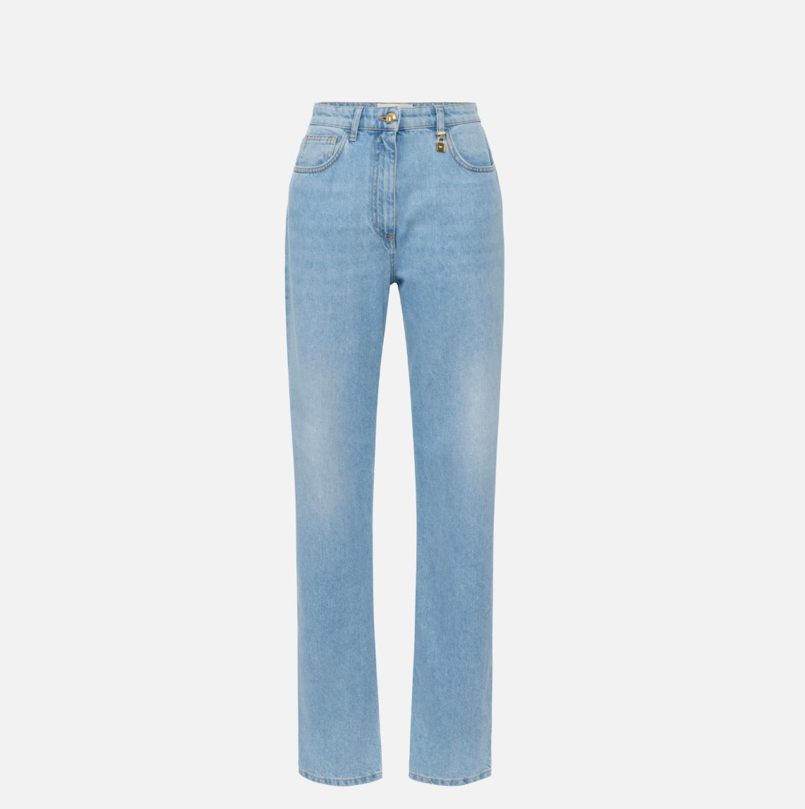 Boyfriend jeans with jewelled padlock