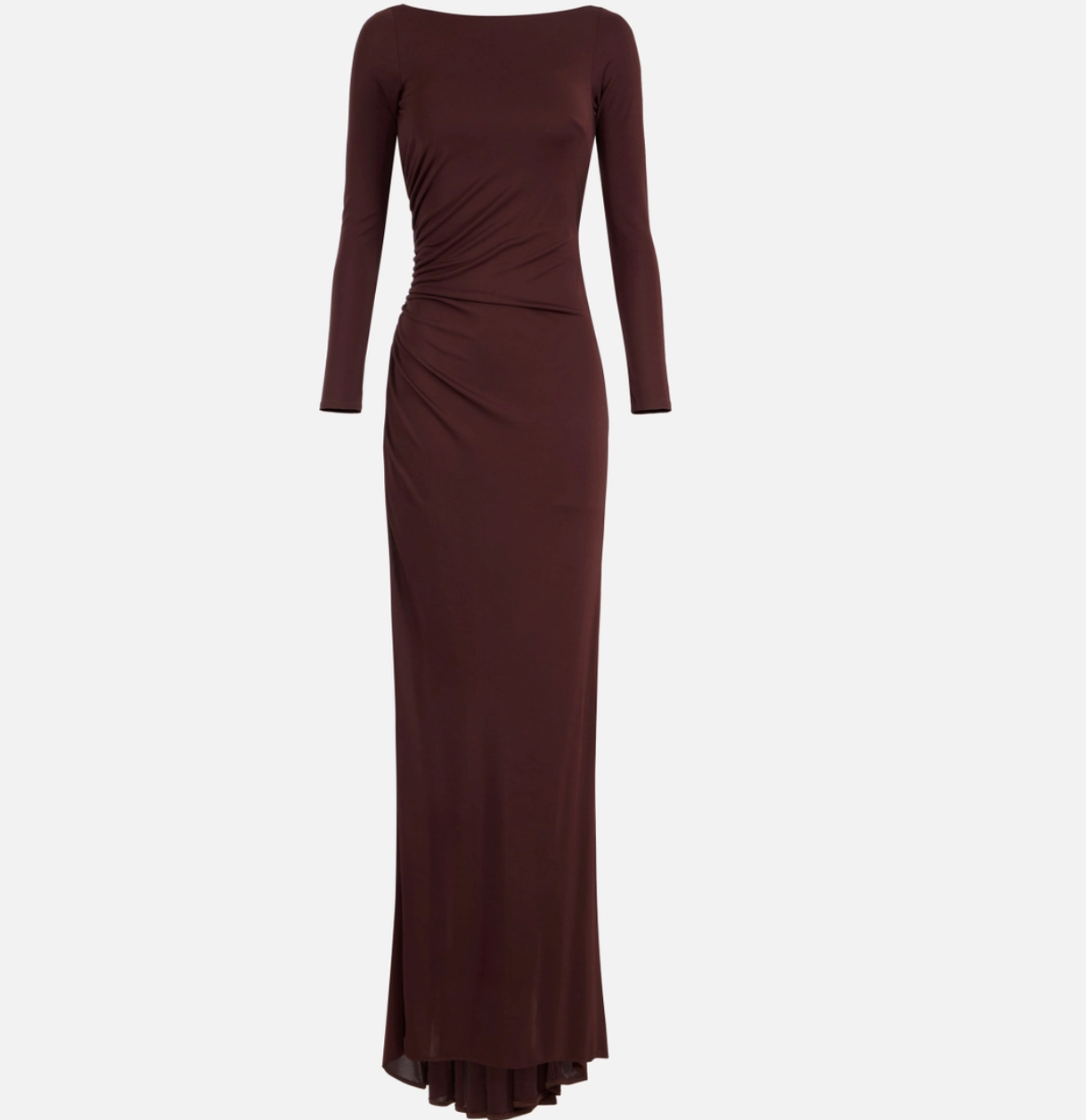 Red Carpet dress in lightweight jersey fabric with drapes