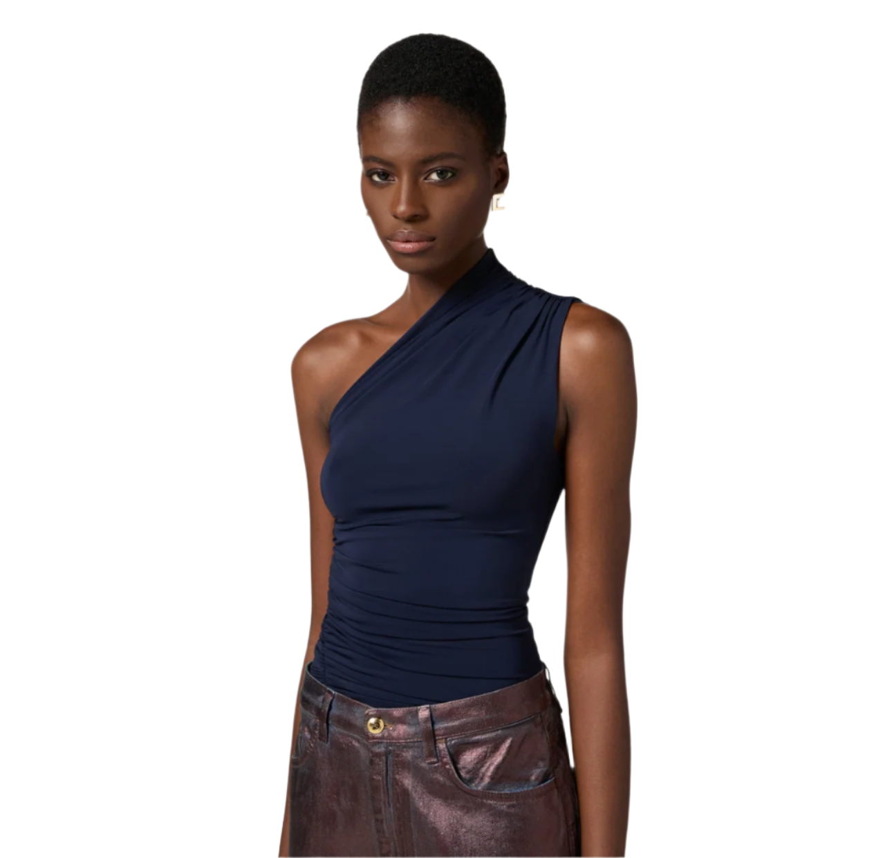One-shoulder top in lightweight jersey fabric