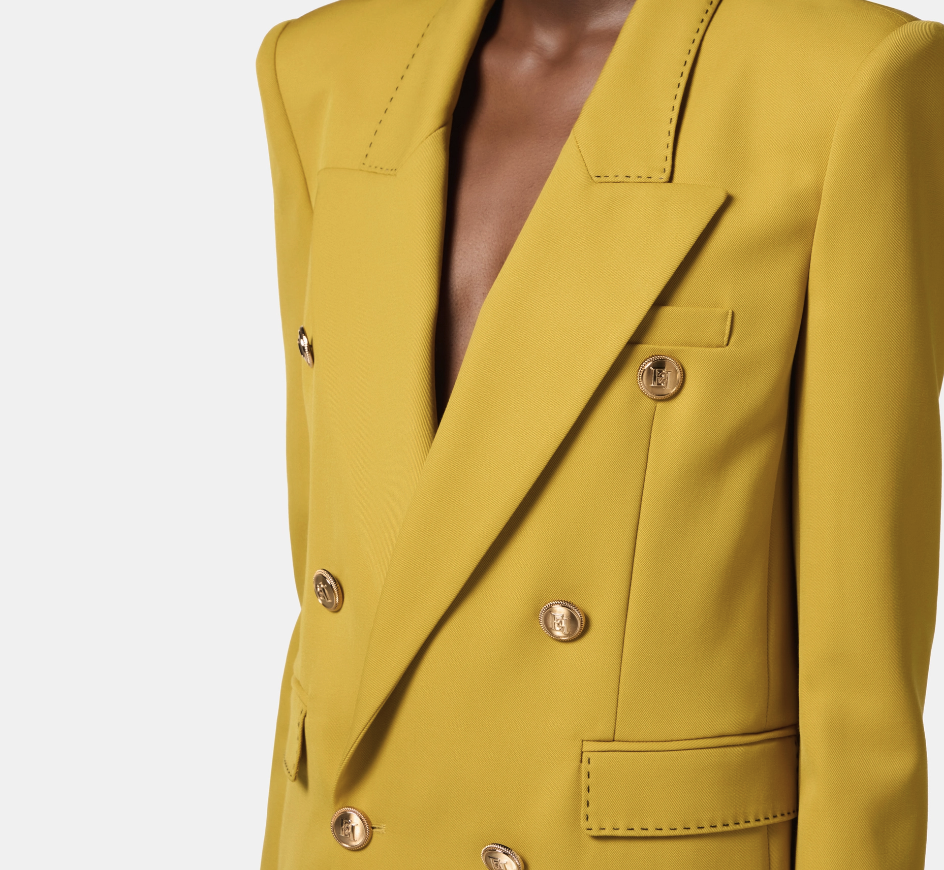 Cool wool jacket with contrasting topstitching