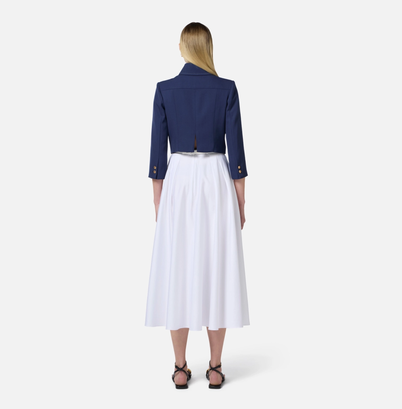 Cool wool jacket with contrasting topstitching