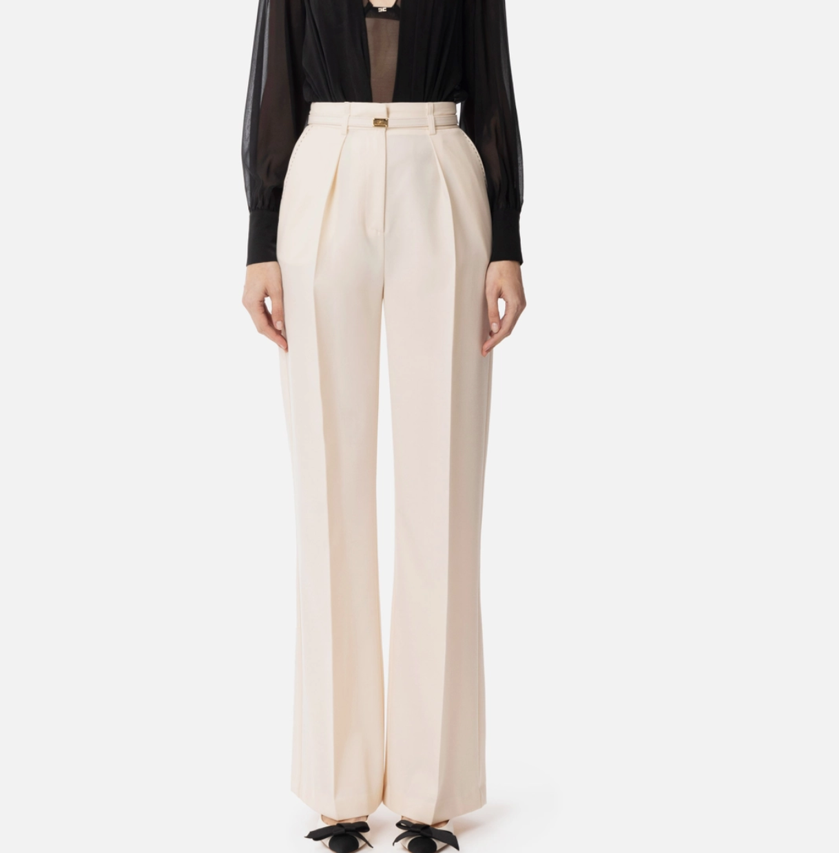 Cool wool trousers with contrasting topstitching