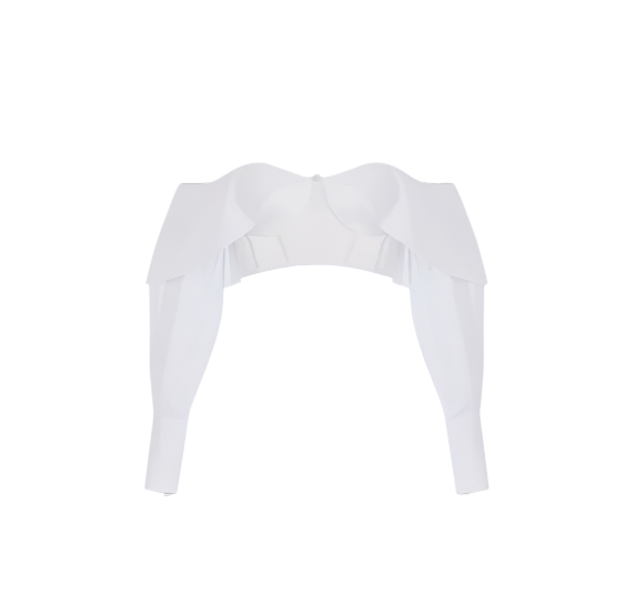 Top made of cotton and tulle with cufflinks