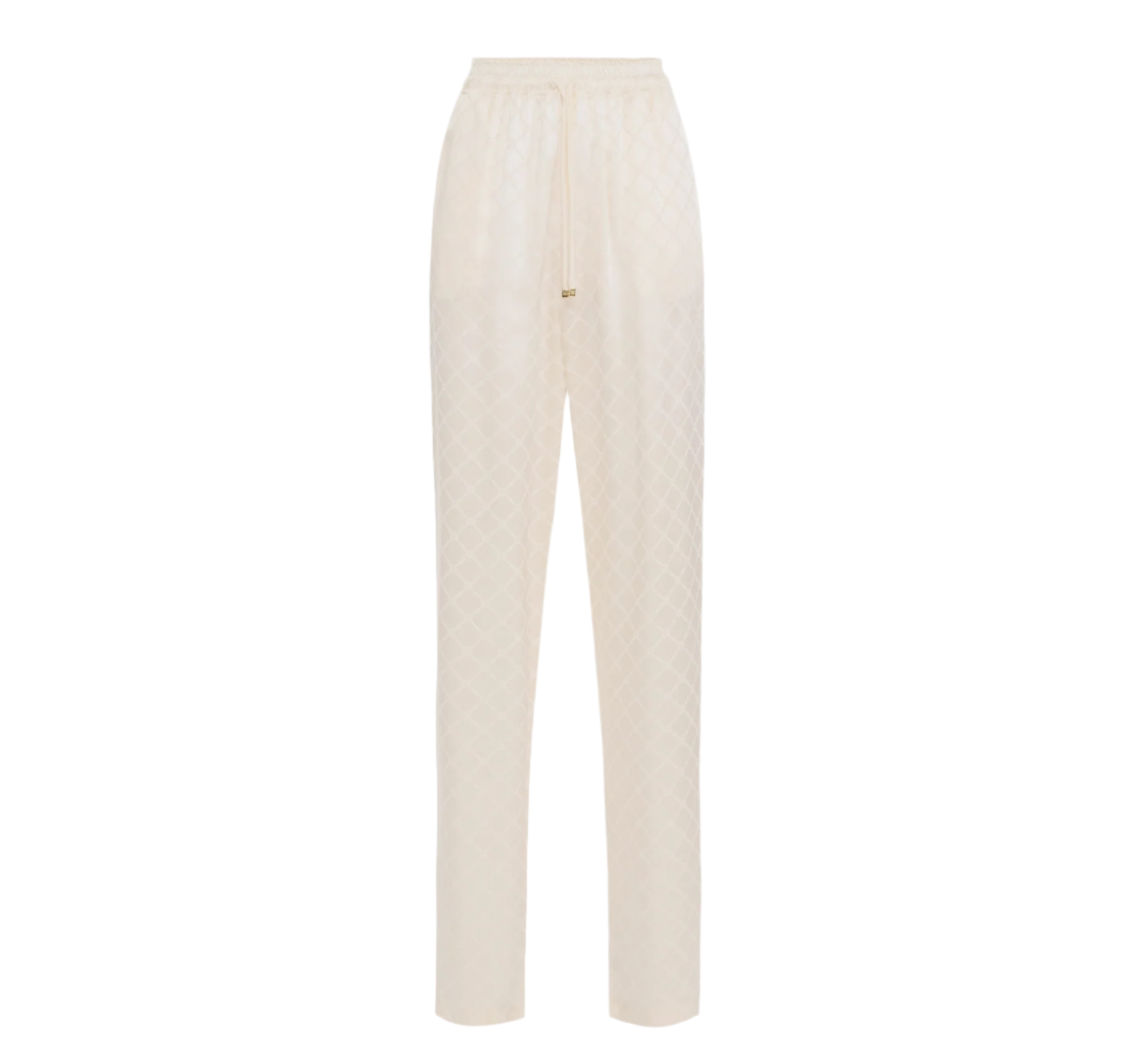 satin jogger trousers with jaquard diamond