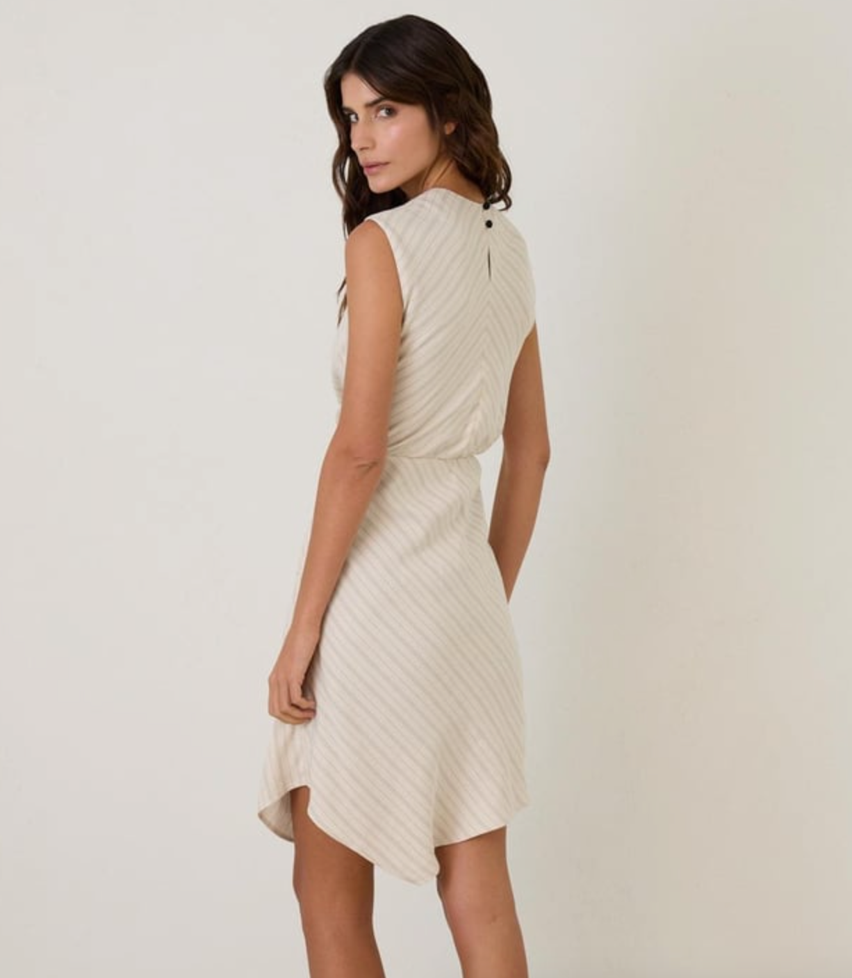 mini beige dress with lines