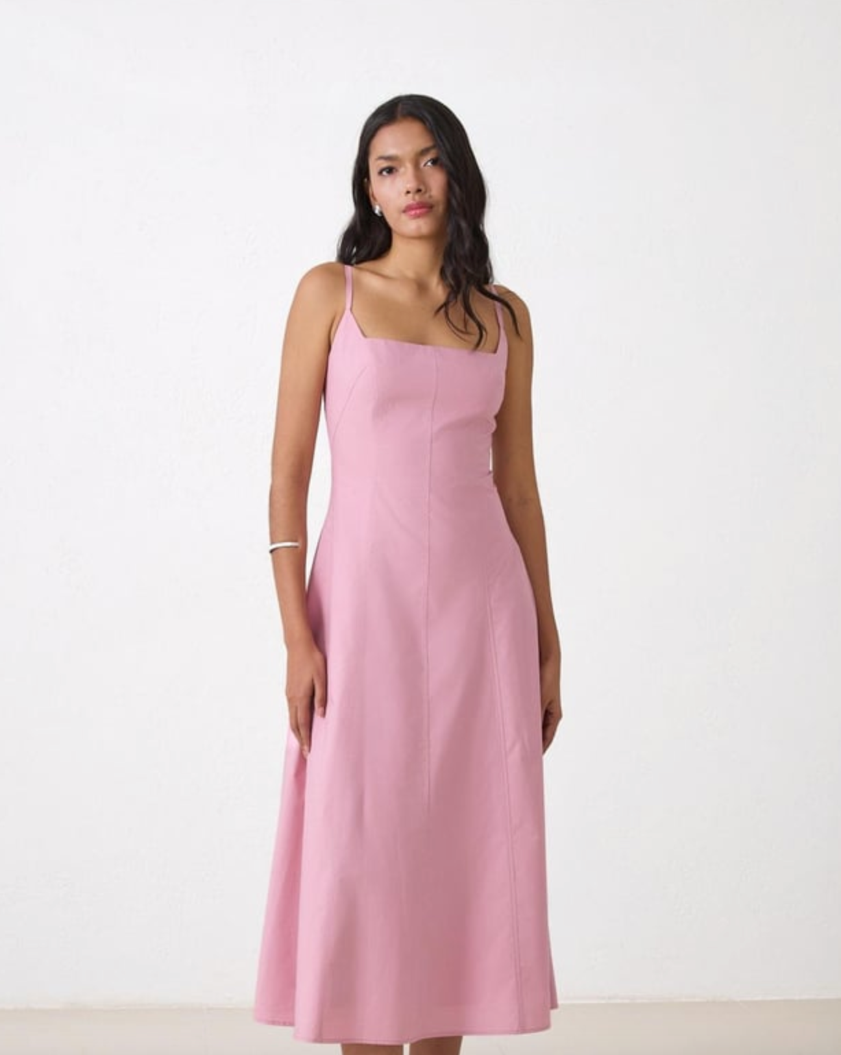 midi dress with bra detailed