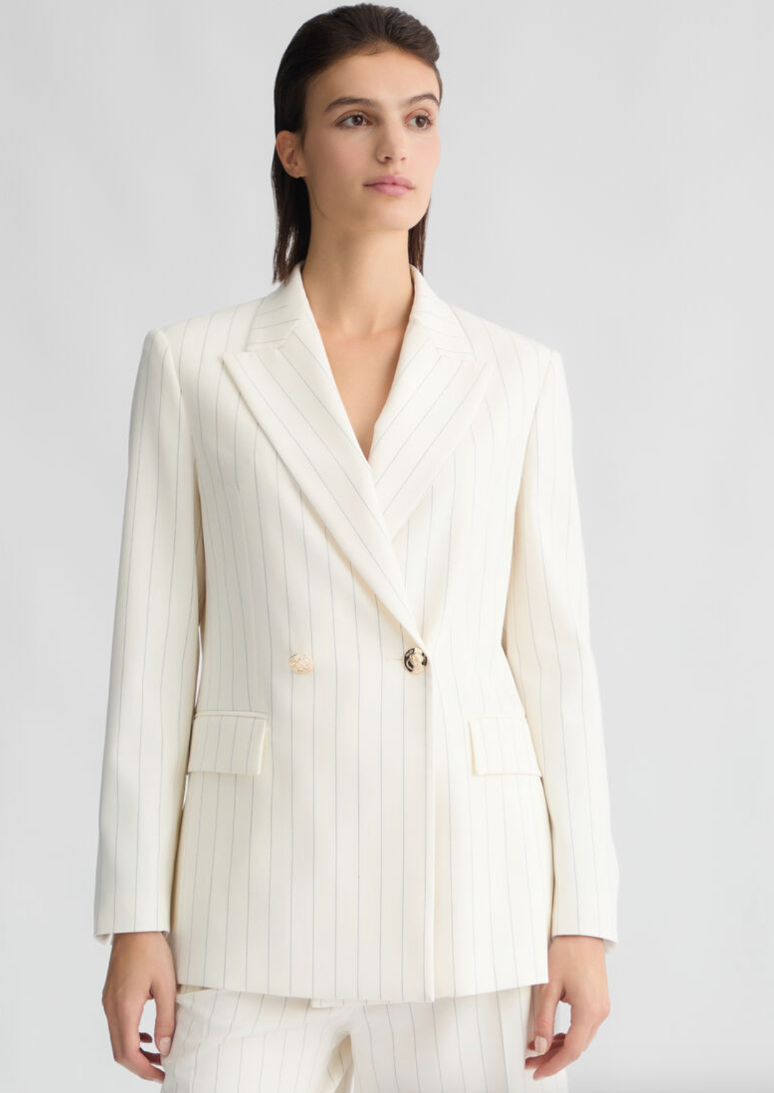 Double-breasted check blazer