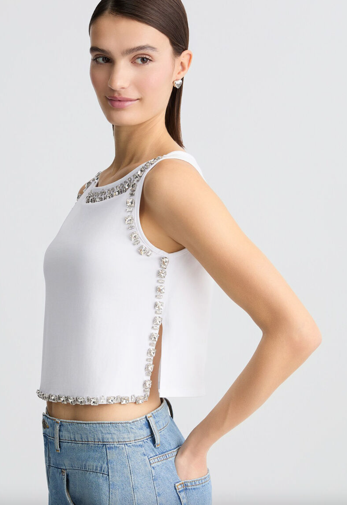 top with bejewelled embellishment
