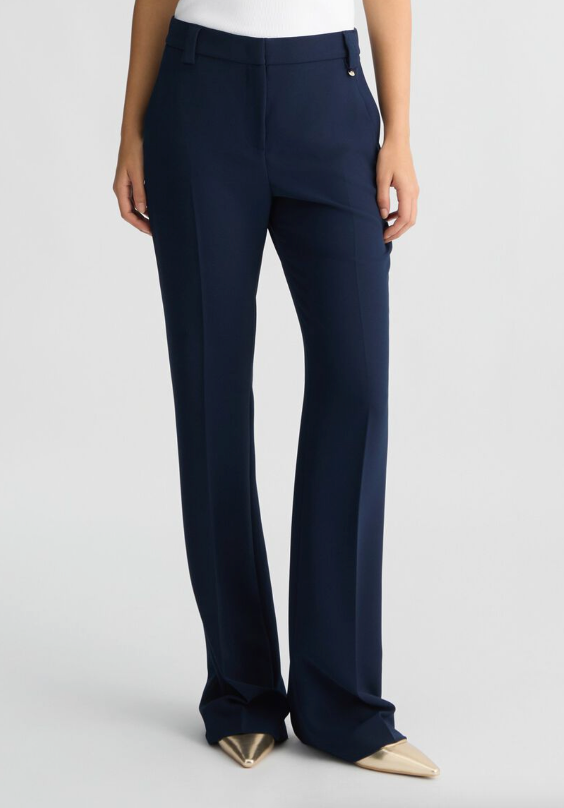 Flared cady crepe trousers