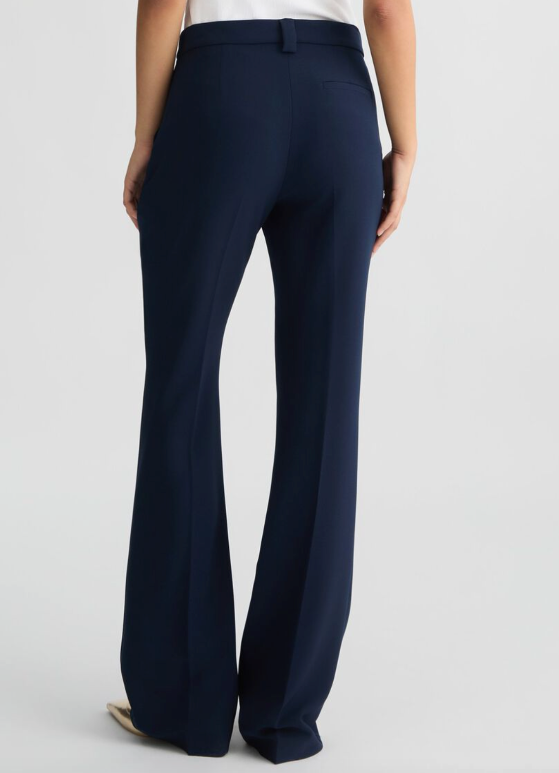 Flared cady crepe trousers