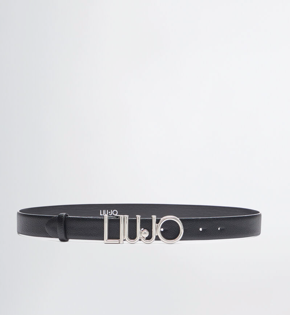 Belt with logo buckle