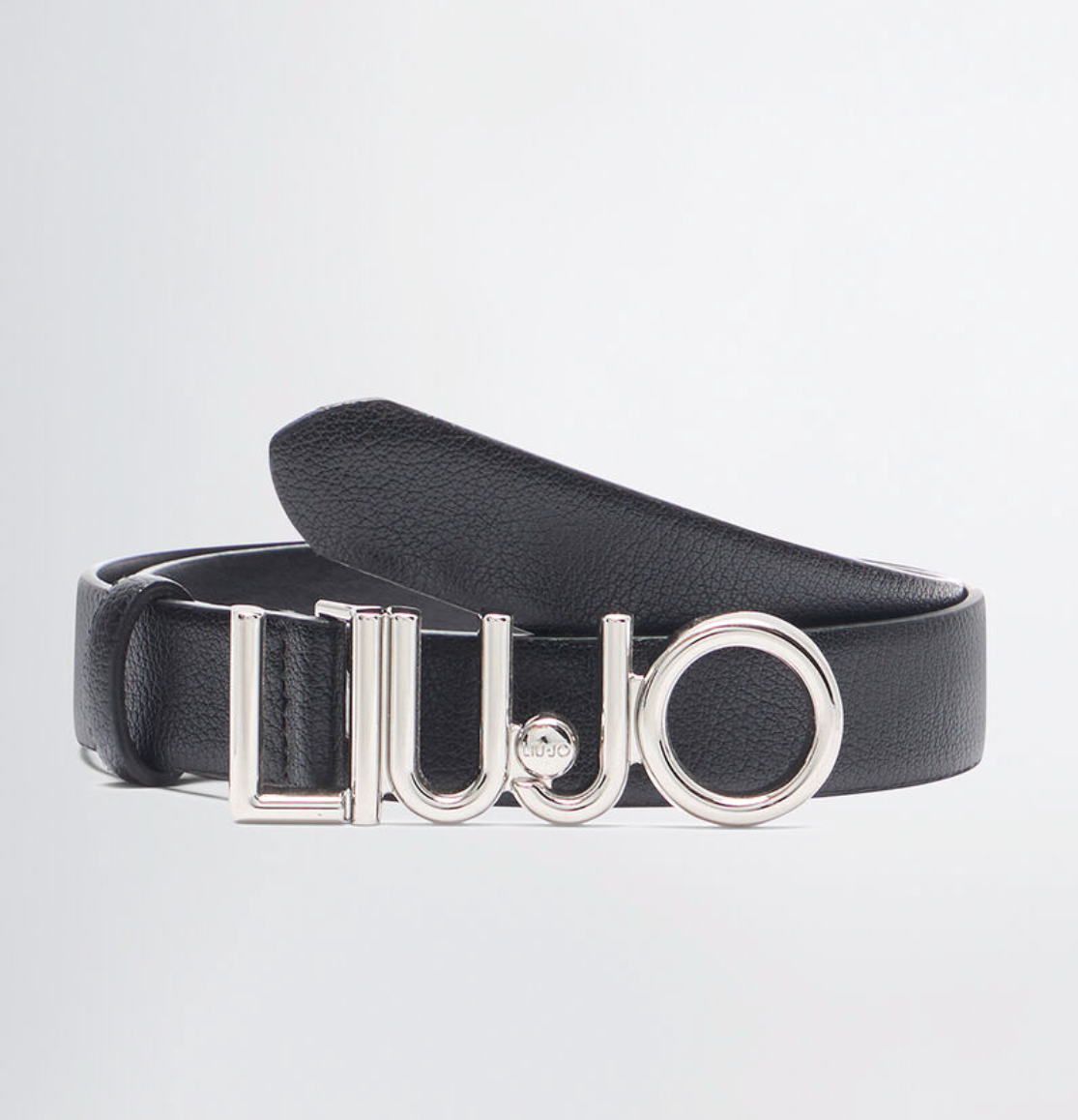 Belt with logo buckle