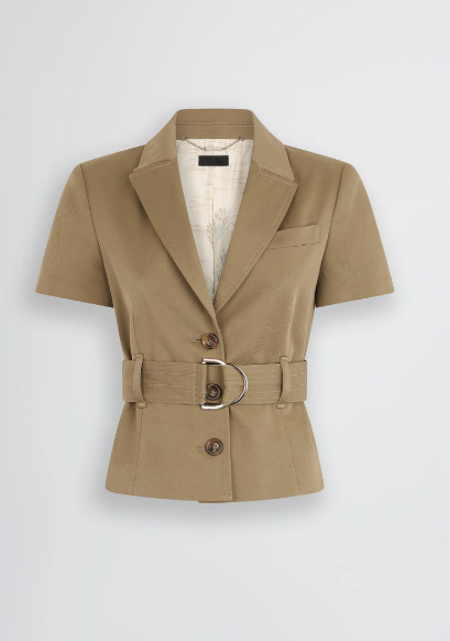 cropped jacket with belt