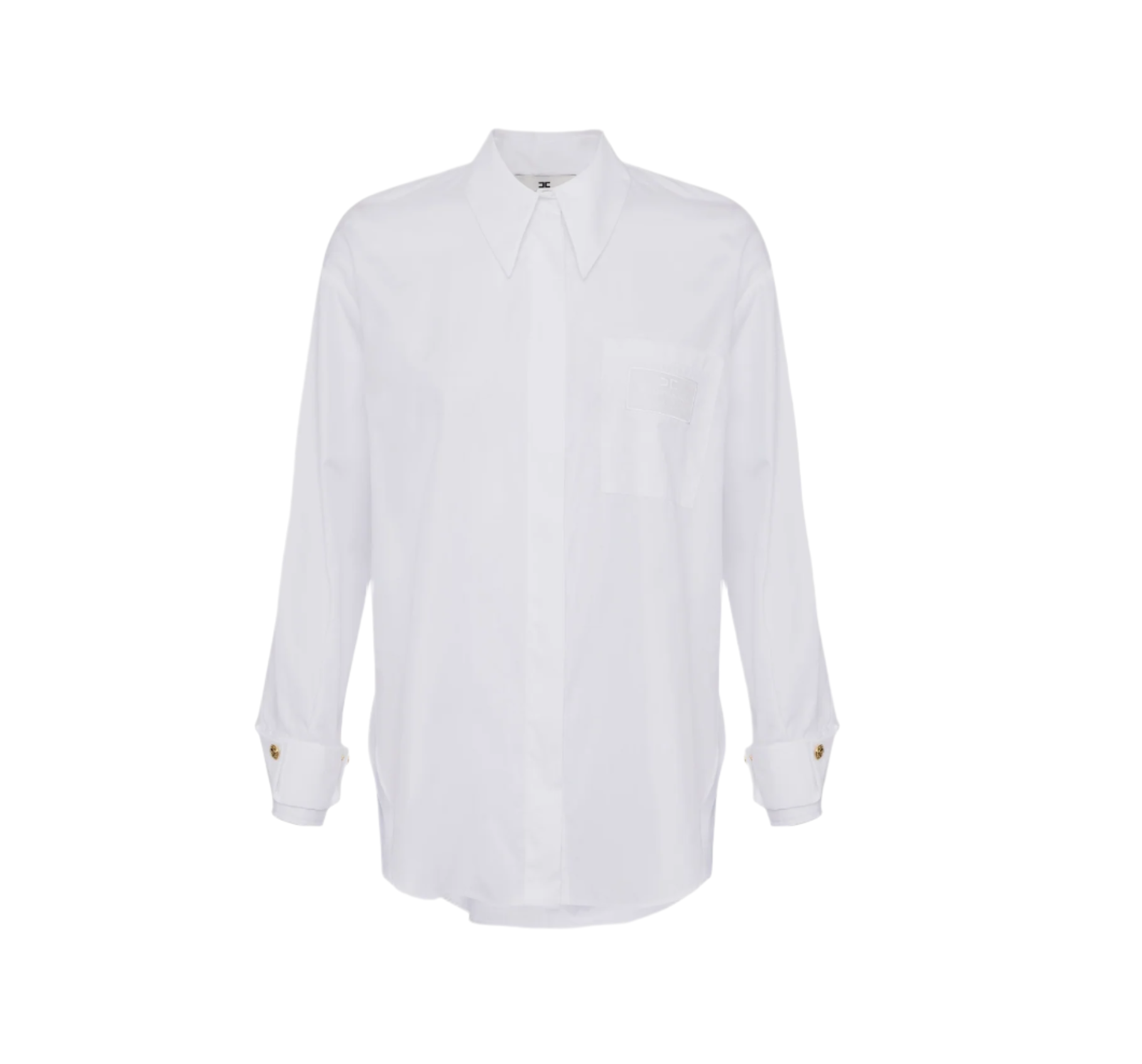 Poplin shirt with embroidered breast pocket