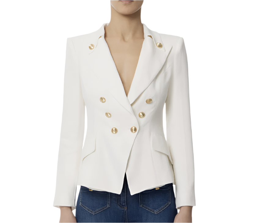Linen blend Blaser with Gold Buttons