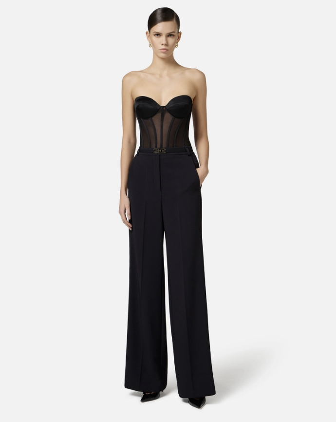 Bodysuit in tulle fabric