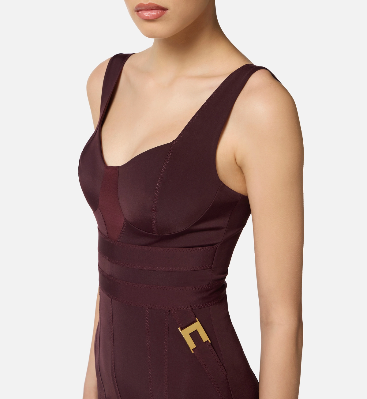 Bustier dress in bi-elastic fabric