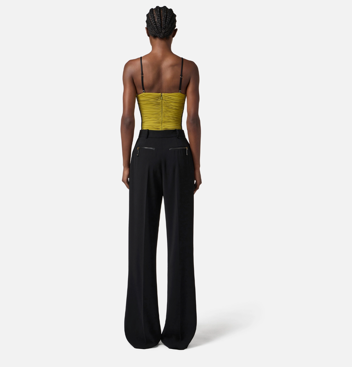 Trousers in flowing crêpe fabric