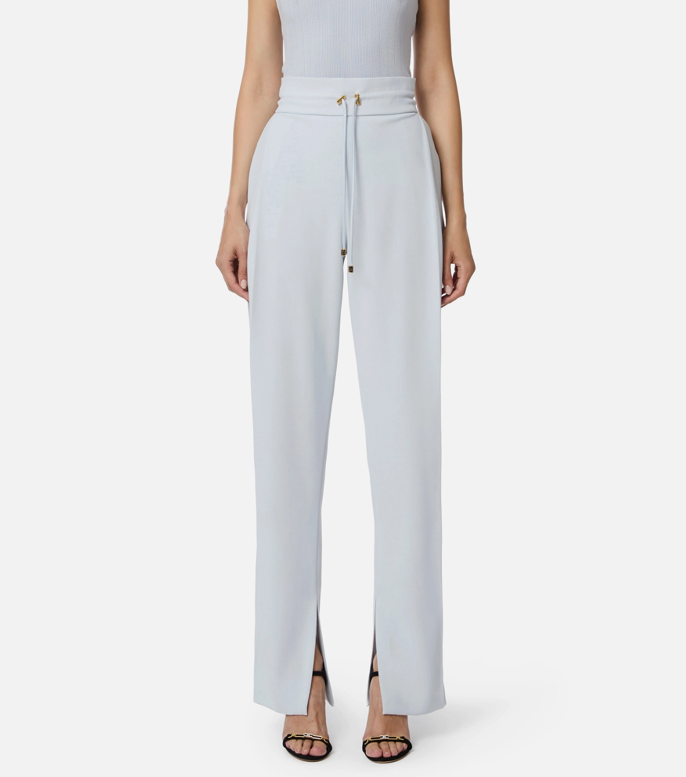 Lightweight crêpe fabric trousers