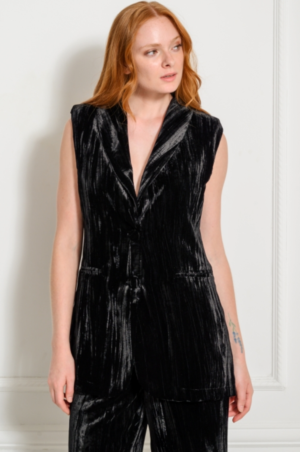 Velvet Sleeveless Set