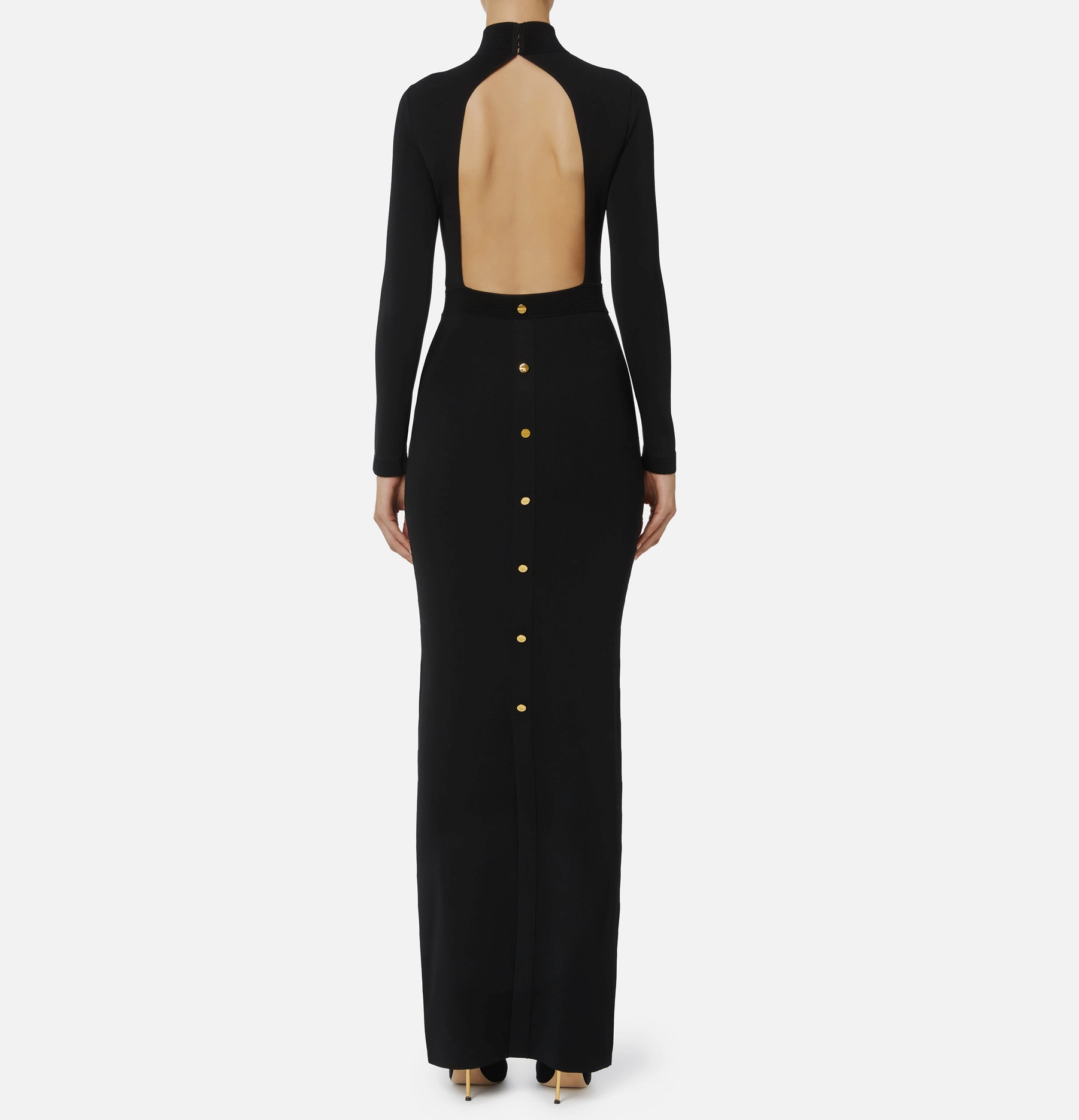 Viscose knit dress with jewel cufflinks