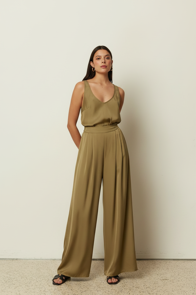 Satin Wide Leg Pants