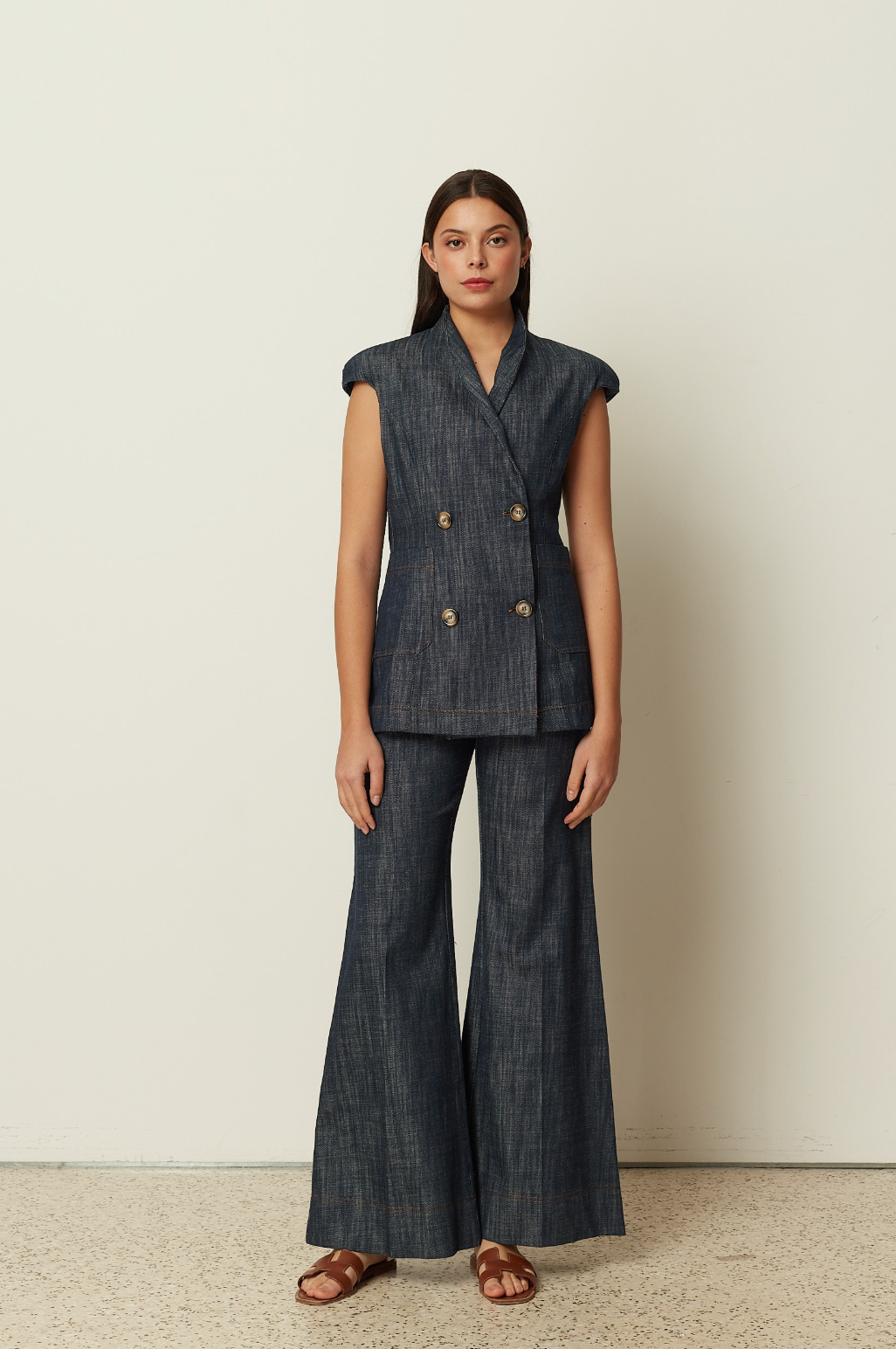 Denim Short Sleeve Blazer