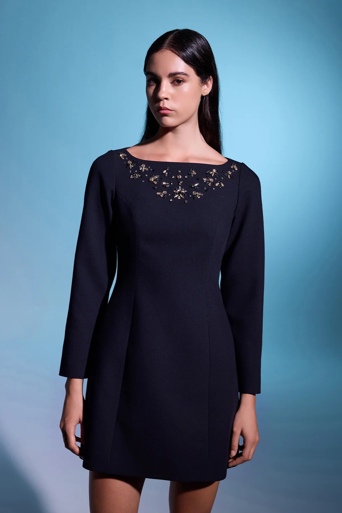 Classic dress with embellished stones