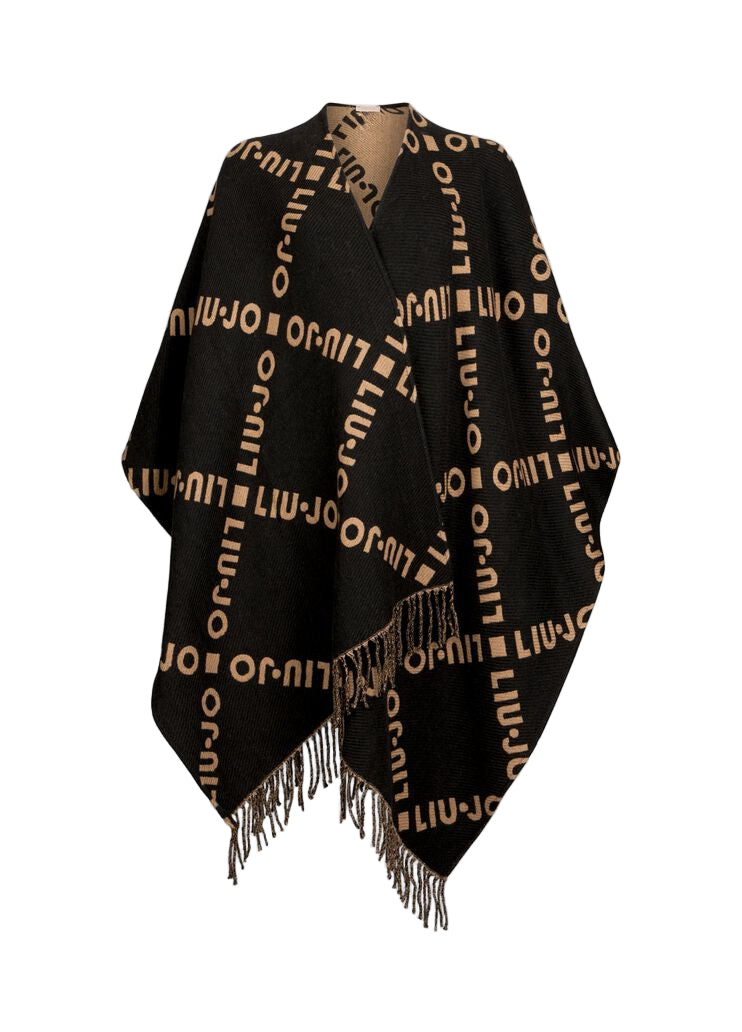 Poncho with logo Print