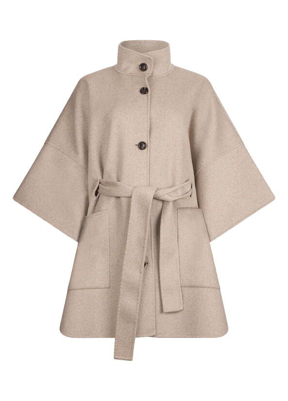Wool coat with belt