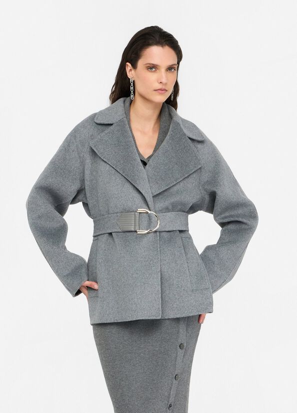 Wool coat with belt