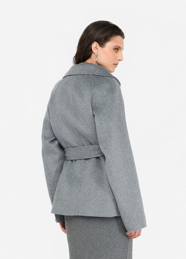 Wool coat with belt