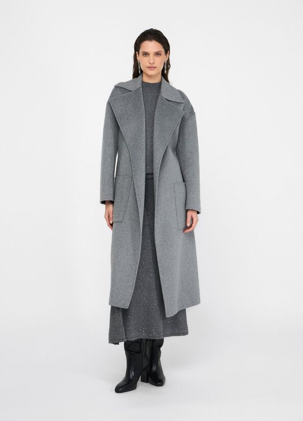 Wool coat with belt