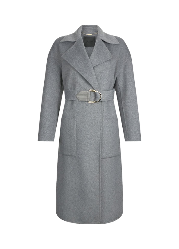 Wool coat with belt