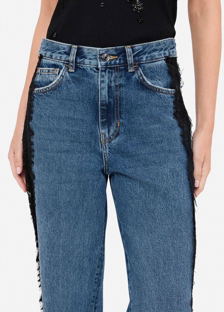 Straight-leg jeans with lace