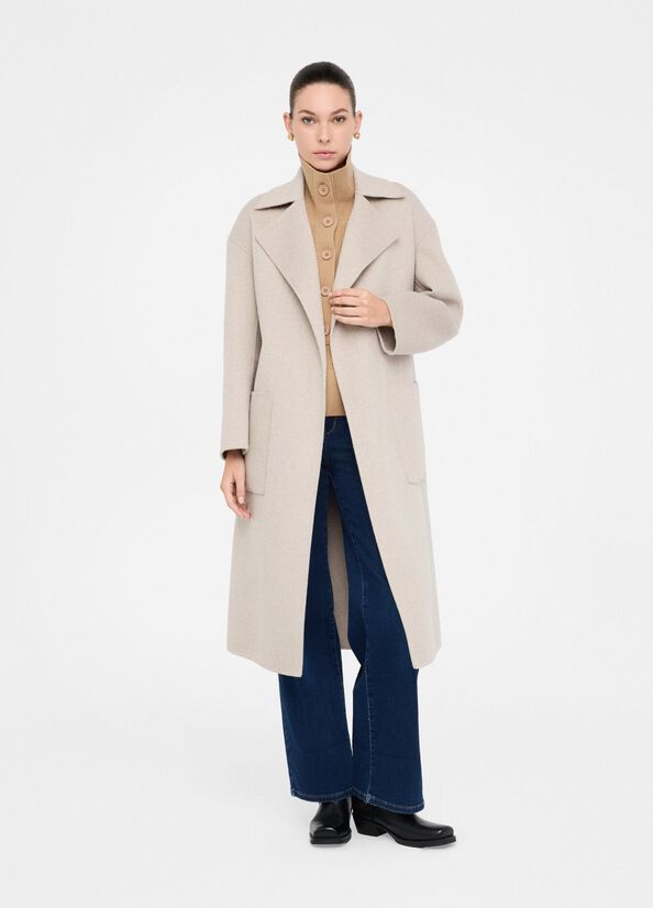 Wool coat with belt