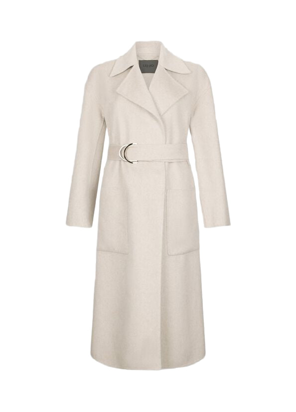 Wool coat with belt