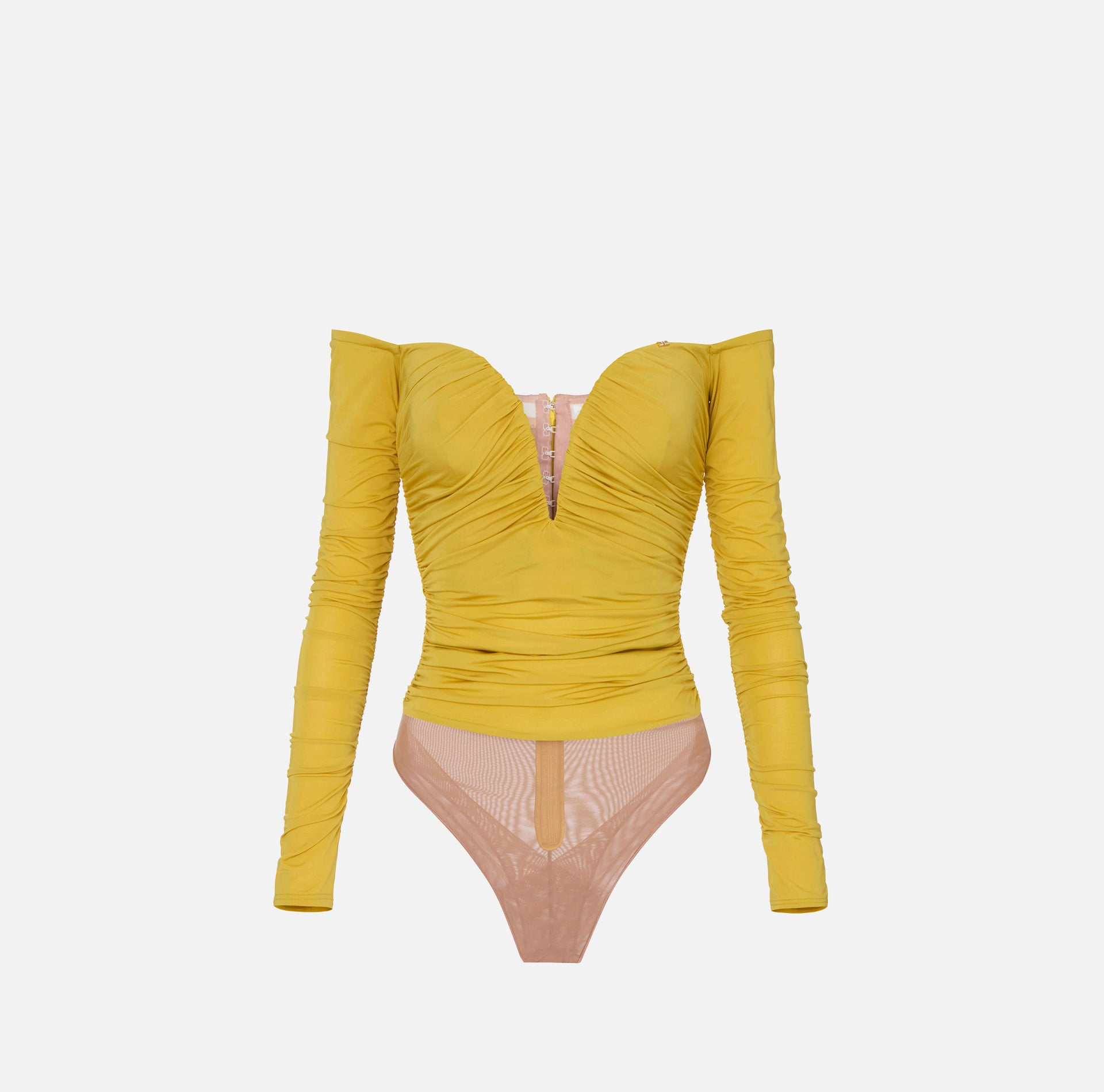 Lightweight crêpe jersey bodysuit with draping